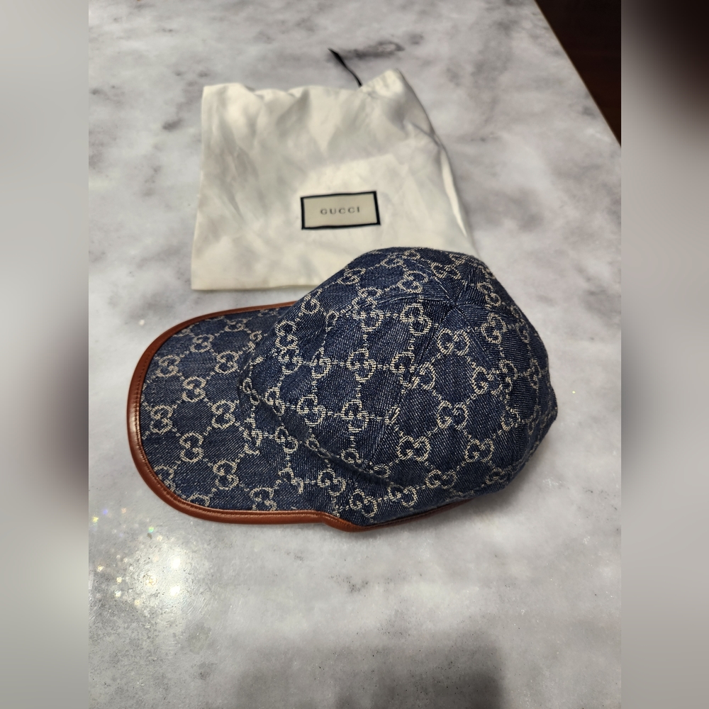 Authentic Gucci Denim Baseball Hat Large!
